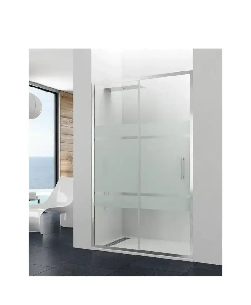 Mampara Angular 1 Hoja Corredera Vidrio Templado 8mm PRESTIGE GME | A Medida 97-173cm