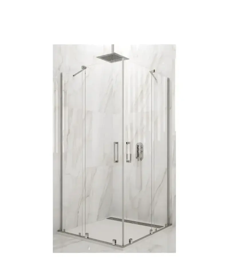 Mampara de Ducha Angular VITRO GME 2 Correderas y 2 Fijas - Vidrio Templado 6mm, Reversible, Antical (70-140cm)