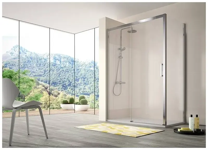 Mampara de ducha con puerta corredera de 195 cm de cristal templado CU607 Kassandra