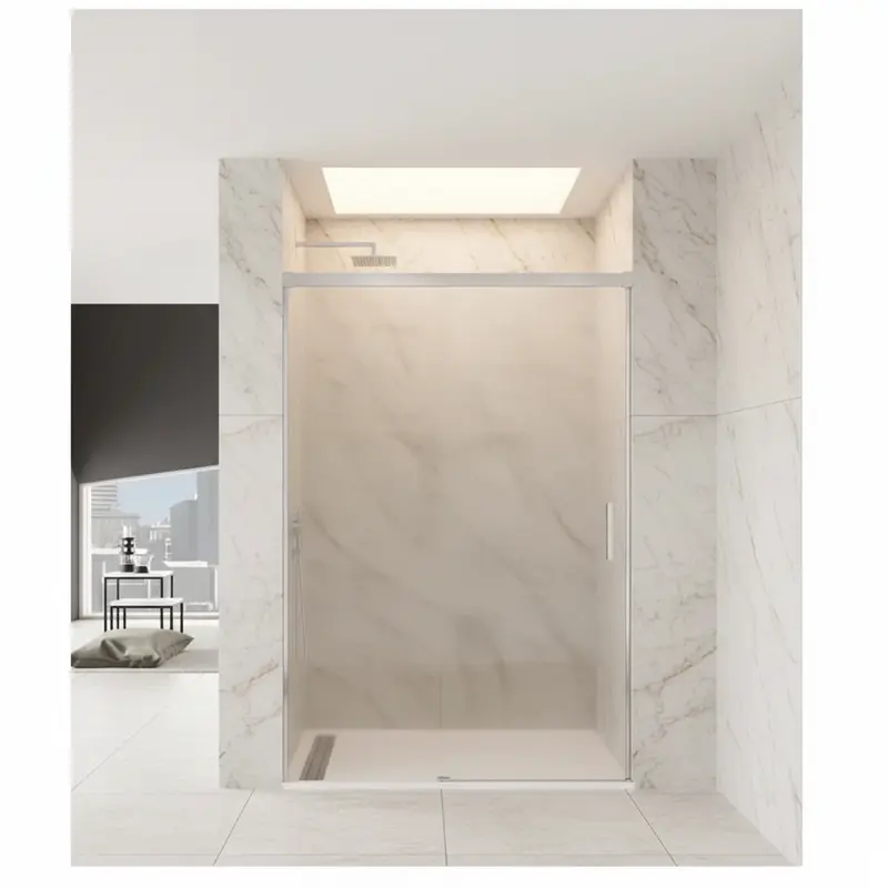 Mampara de Ducha Corredera BASIC GME – Vidrio Templado 6mm, Ajustable 95-200cm, Antical EnduroShield, Perfiles Aluminio Plata Brillo