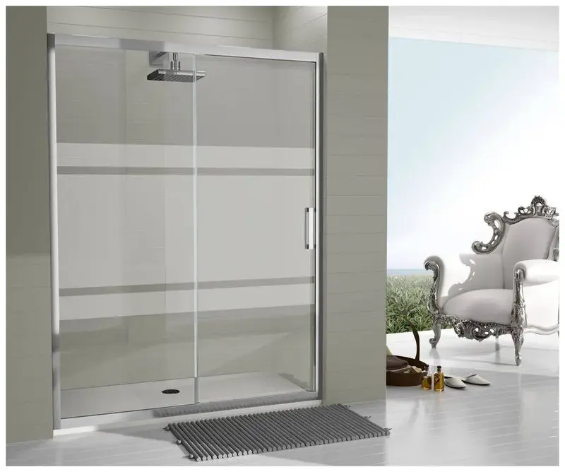 Mampara de ducha corredera en cristal templado Bali decorado TR102 Kassandra