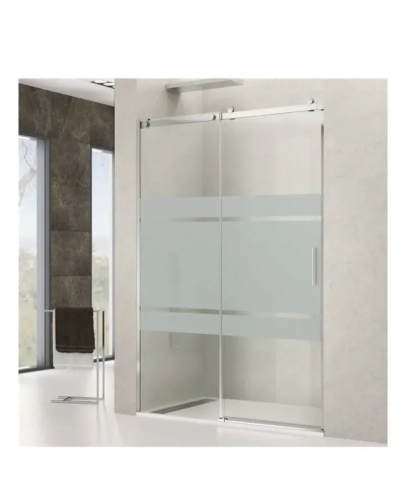 Mampara de Ducha Corredera ROTARY GME 2 Hojas Vidrio Templado 6mm Serigrafiado EnduroShield Ajustable 95-180cm