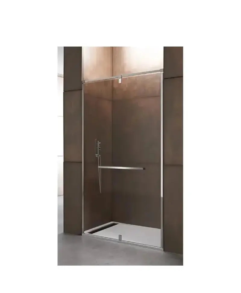 Mampara de Ducha Frontal Giratoria 360º COMBI A GME - Vidrio Templado 8mm con Perfilería Aluminio Plata Mate y Tratamiento Antical EnduroShield | A Medida 100-110cm