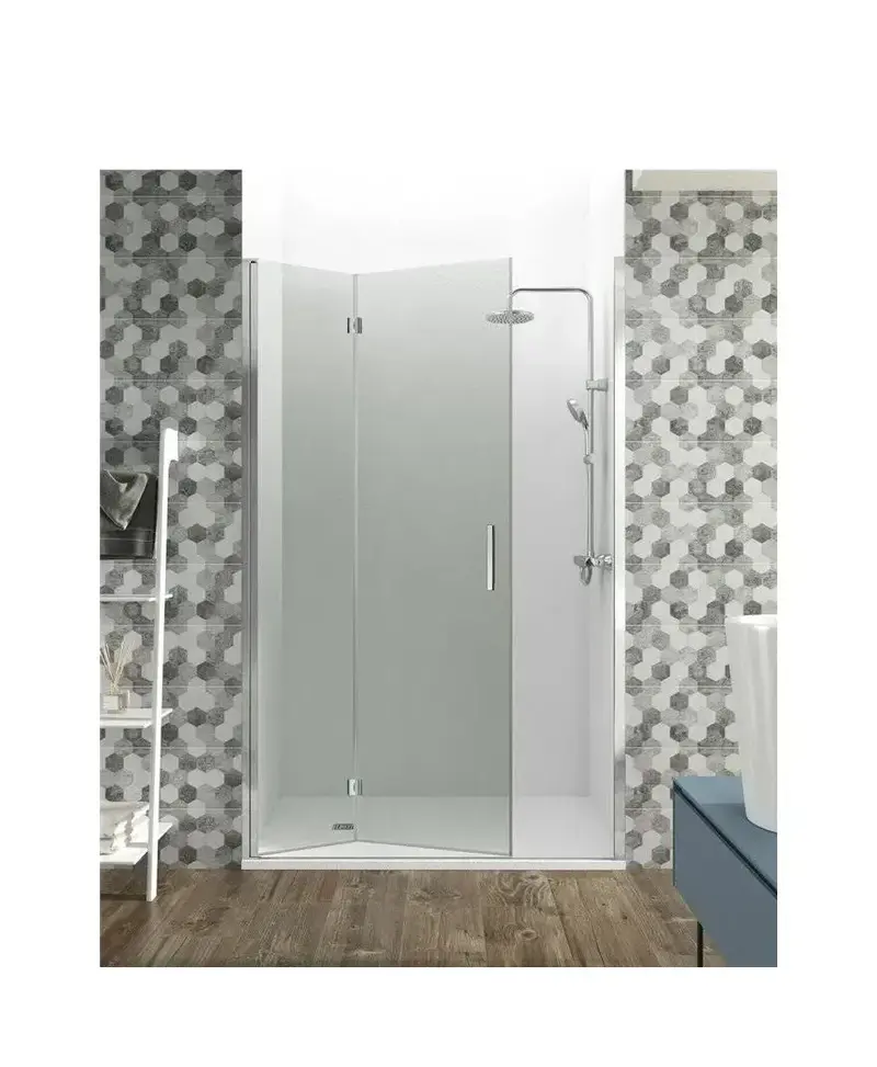 Mampara de Ducha Frontal Plegable 2 Hojas Vidrio Templado 6mm GME GLASS | A Medida 75-105cm