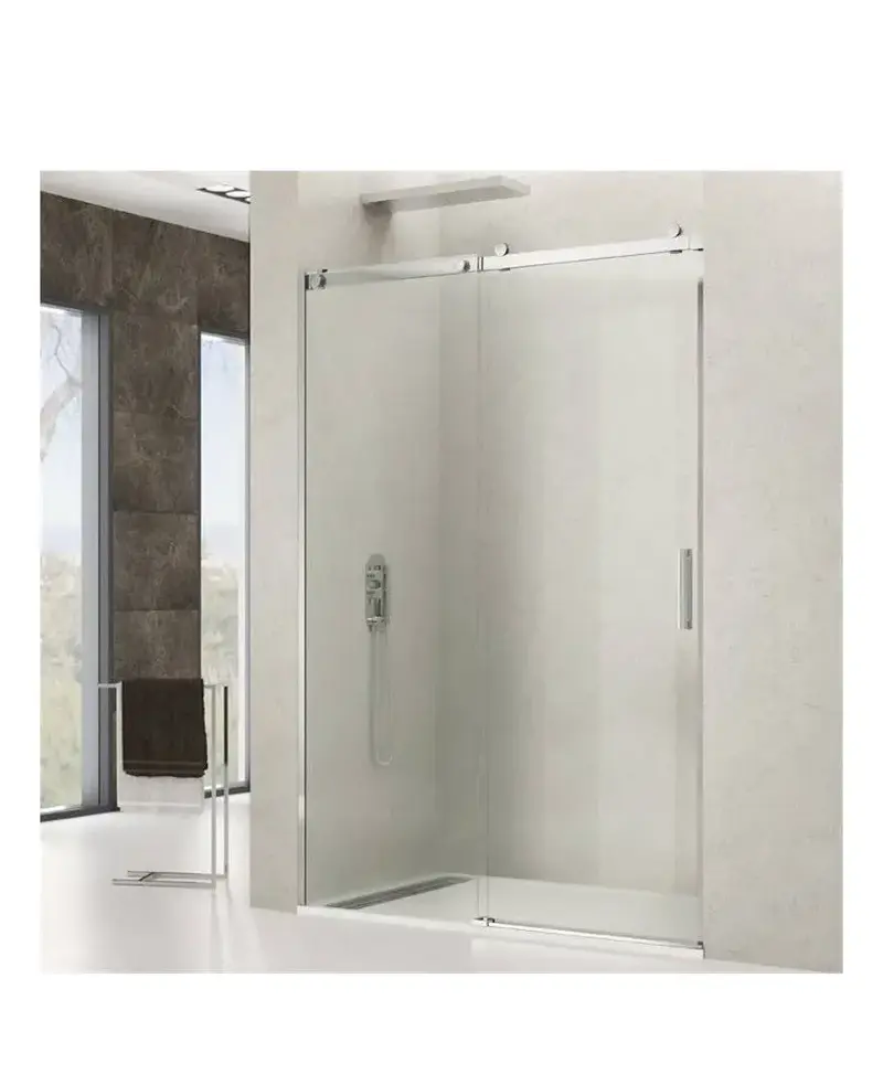 Mampara Frontal 1 Corredera ROTARY GME Acero Inoxidable Vidrio Templado 6mm Ajustable 95-180cm