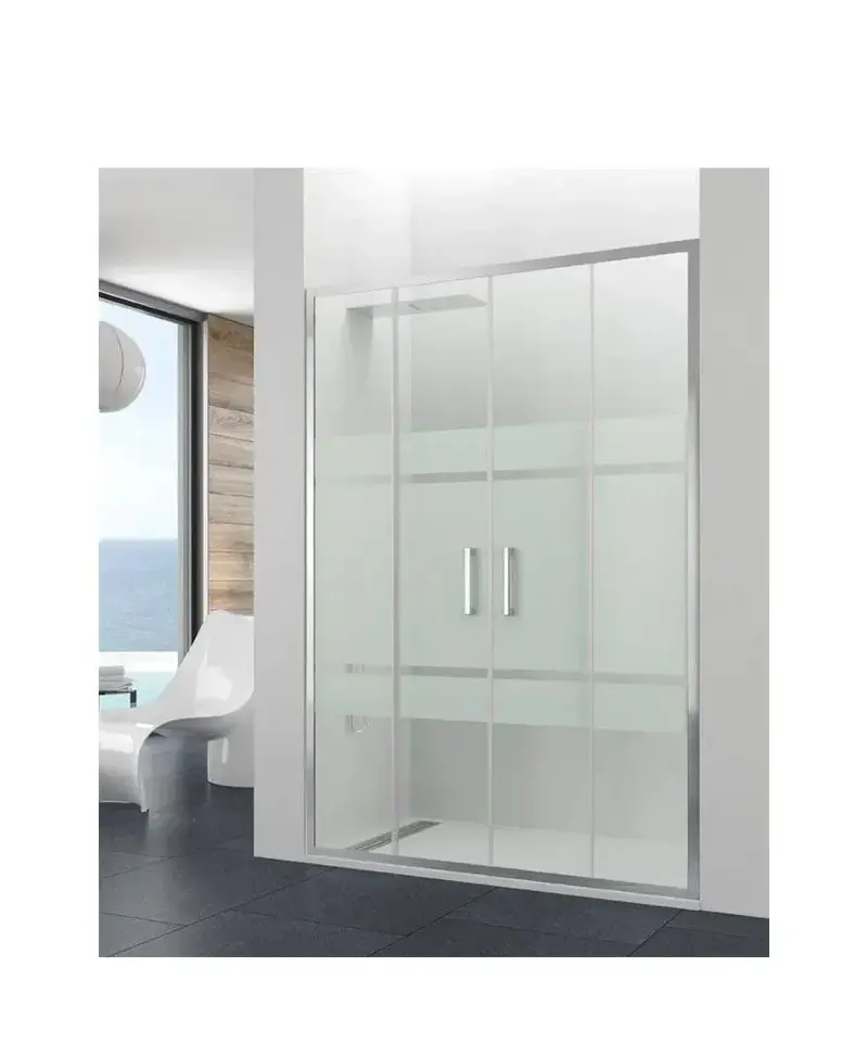 Mampara Frontal Corredera PRESTIGE GME 4 Hojas Vidrio Templado 8mm+6mm Ajustable 136-192cm