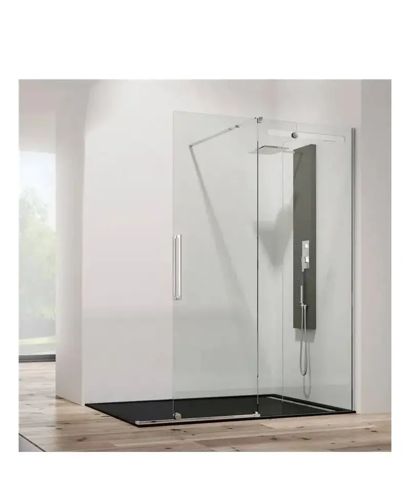 Mampara Frontal Corredera VETRUM FREE GME | Vidrio Templado 8mm/10mm | Acero Inoxidable | A Medida 111-180cm