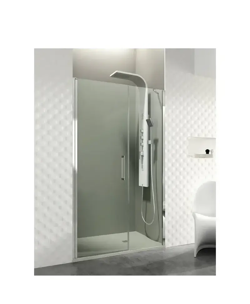 Mampara Frontal de Ducha Abatible y Fija OPEN GME – Vidrio Templado 6mm, Aluminio Plata Brillo, Reversible, Tratamiento Antical EnduroShield