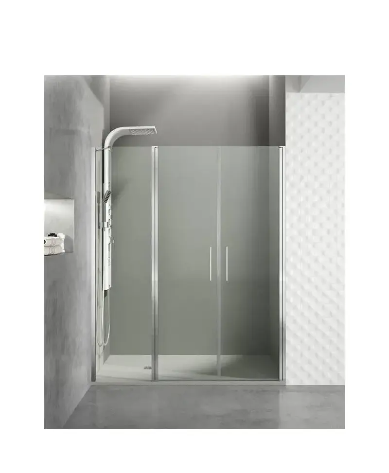 Mampara Frontal de Ducha OPEN GME 3 Hojas Abatibles Vidrio Templado 6mm a Medida