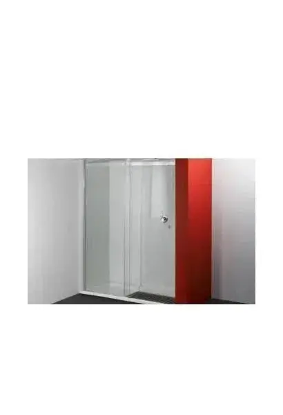 Mampara Frontal Strado Unisan con Hoja Fija y Corredera, Aluminio Cromado, 6mm
