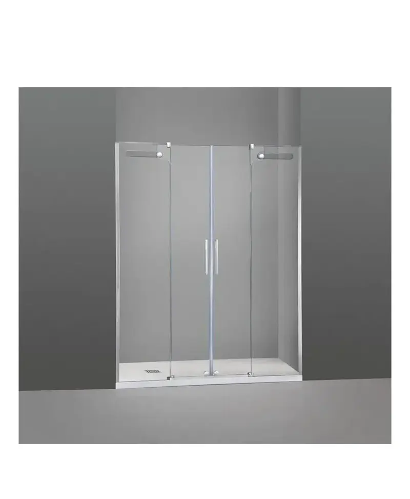 Mampara Frontal VETRUM GME 4 Hojas 2 Correderas Vidrio Templado 8mm/10mm Acero Inoxidable Reversible