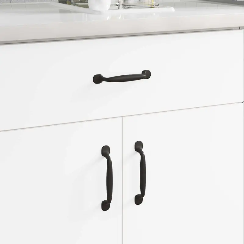 Manija de muebles 2 pcs Negro 130 x 19,4 x 22,3 mm Aluminio