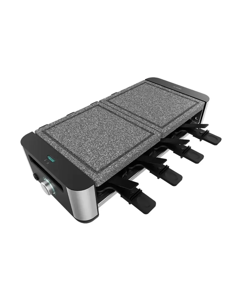 Máquina de Raclette 1400W para 8 Personas con Grill y Placa de Piedra Natural de Cecotec