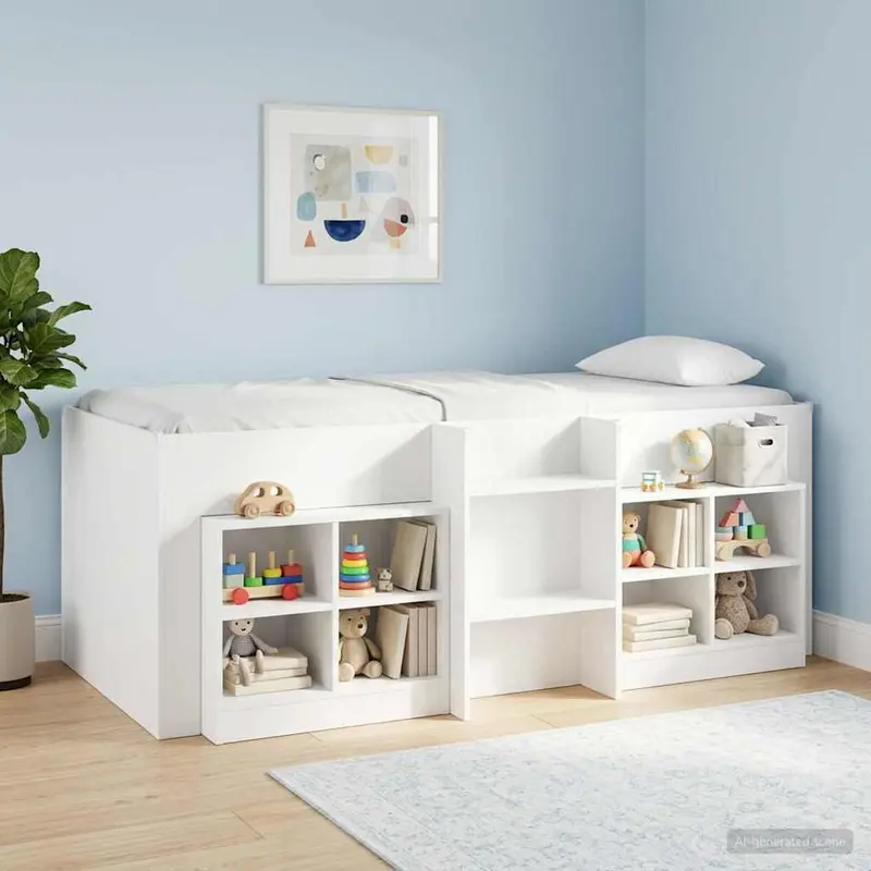 Marco de Cama Alta para Niños 2 pcs Blanco 193 x 96,1 x 68,5 cm