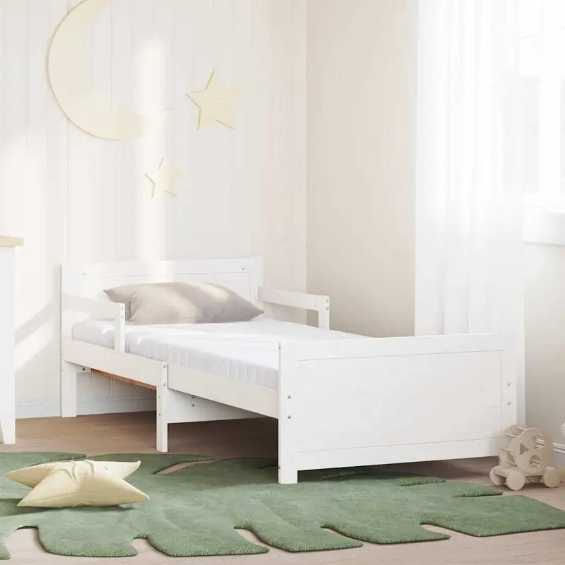 Marco de cama con colchón extensible con cabecera 80 x 200 cm