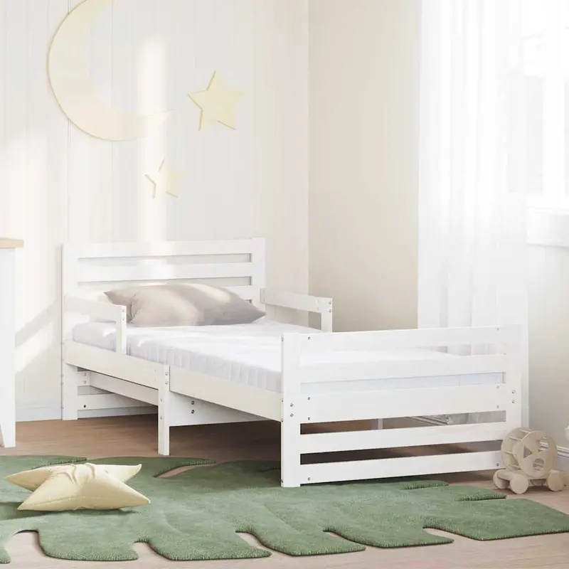 Marco de cama con colchón extensible con cabecera 80 x 200 cm
