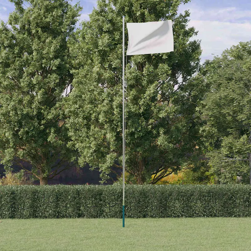 Mástil de bandera modular aluminio plateado 6,08 m