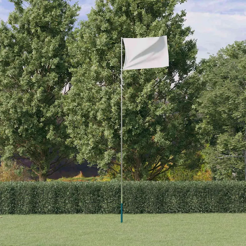 Mástil de bandera telescópico aluminio plateado 5,5 m