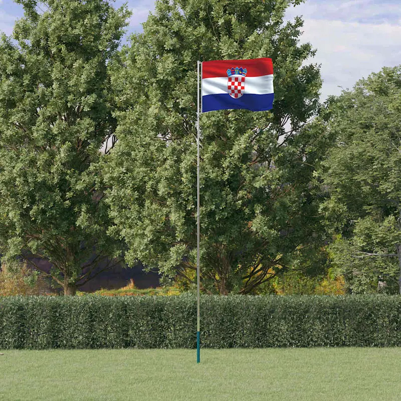 Mástil y bandera de Croacia aluminio 5,5 m