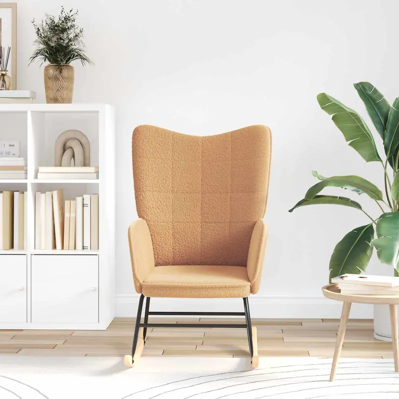 Mecedora Beige Tela Sherpa