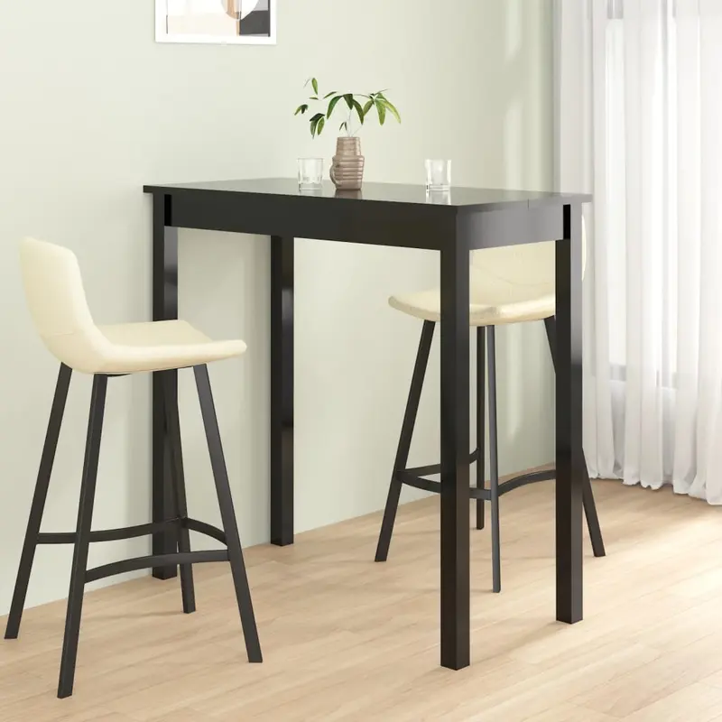 Mesa alta negra de MDF 115x55x107 cm