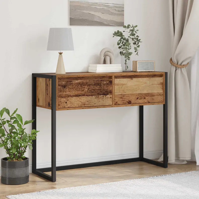 Mesa Auxiliar con cajón Madera Vieja 100 x 36 x 75 cm