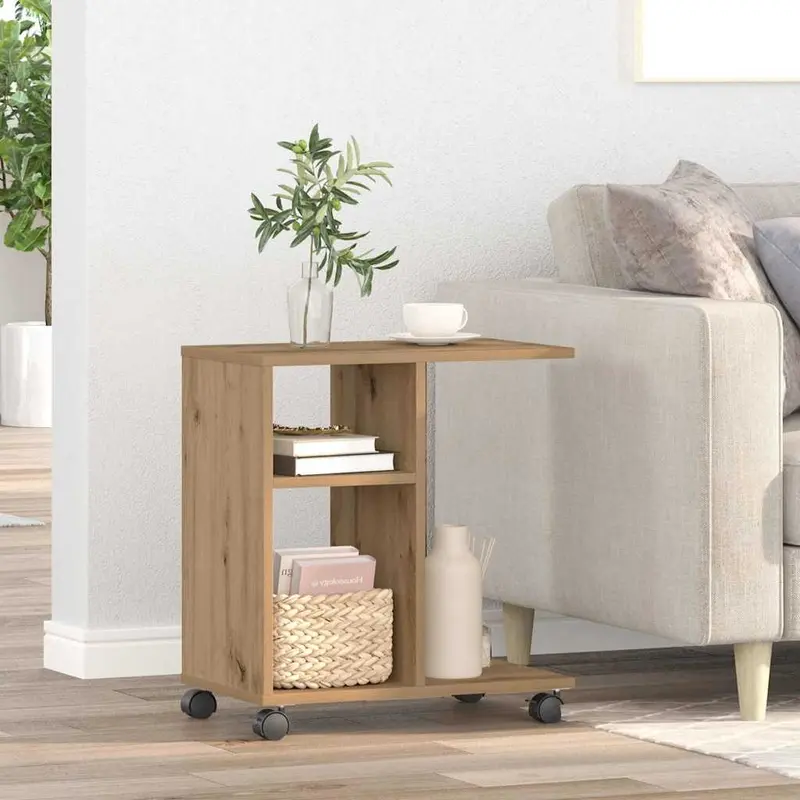 Mesa Auxiliar con estante Roble artisan 50 x 30 x 55 cm