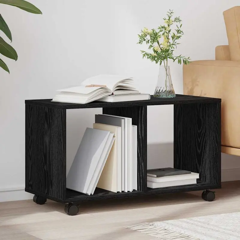Mesa Auxiliar con estante Roble Negro 72 x 33 x 42,5 cm