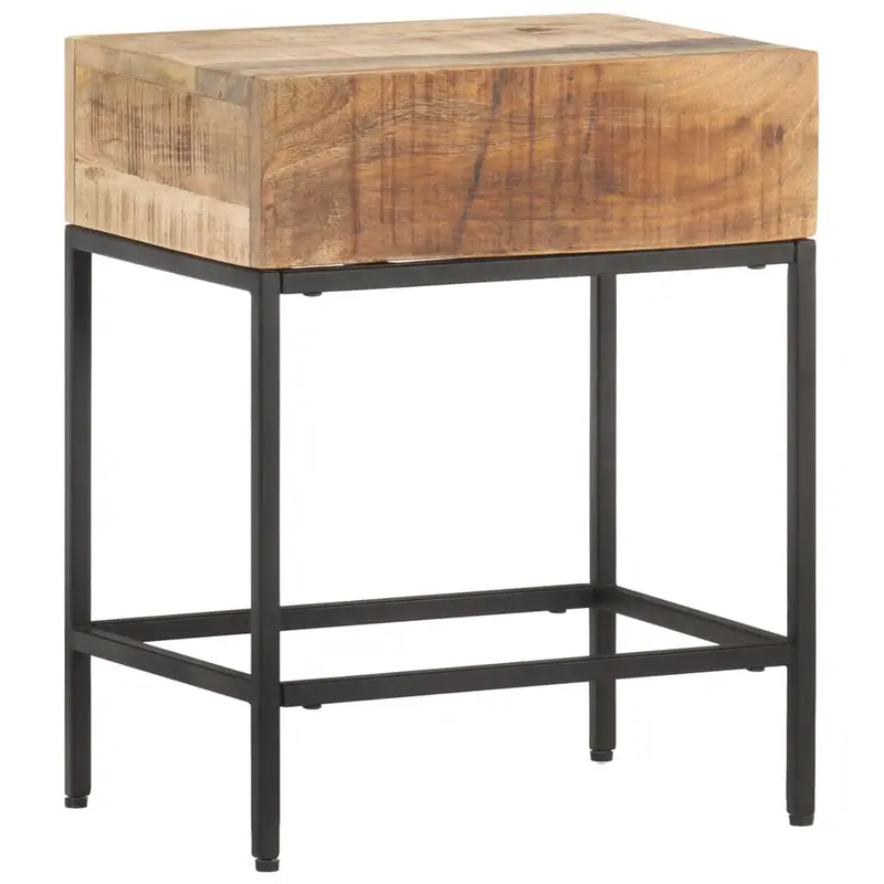 Mesa auxiliar de madera de mango maciza 40x30x50 cm
