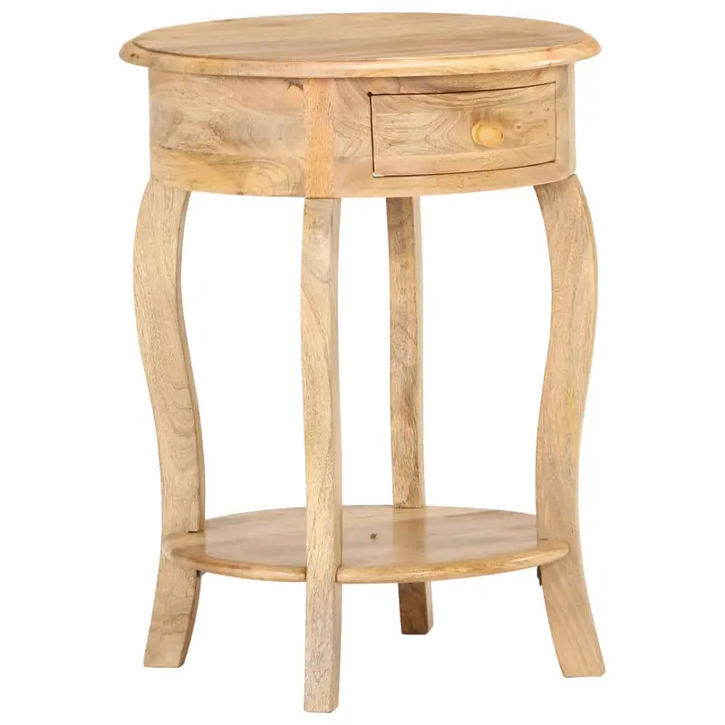 Mesa auxiliar de madera maciza de mango 37x37x61 cm