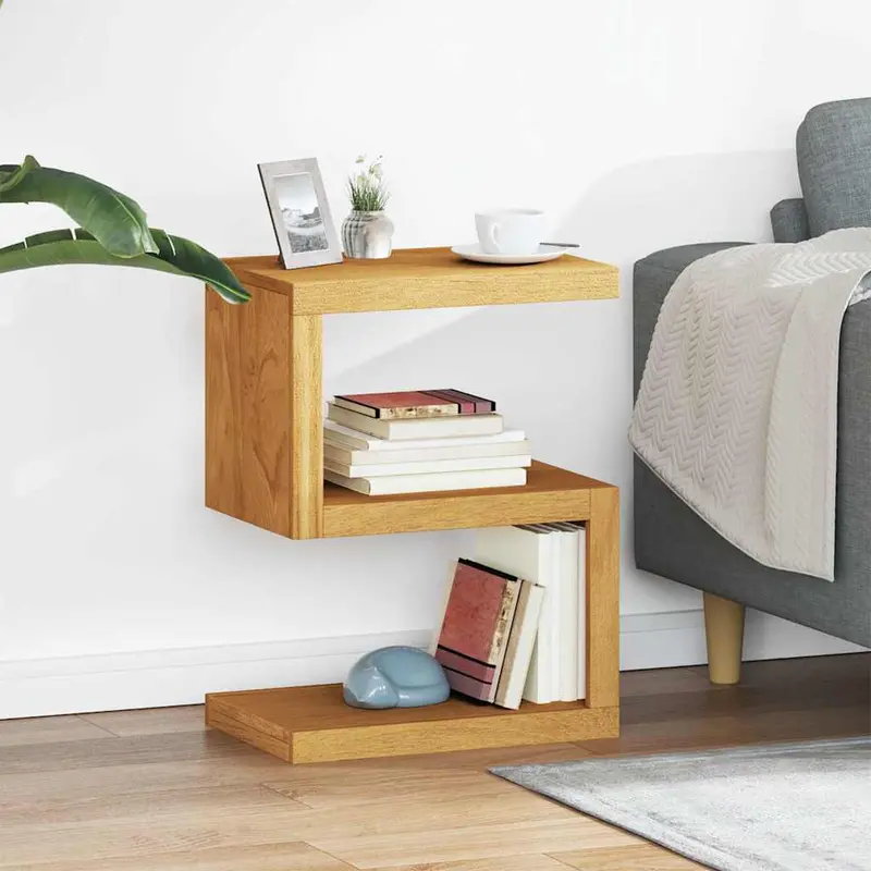 Mesa auxiliar de madera maciza de teca 45x30x60 cm