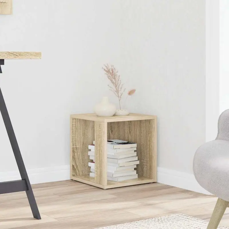 Mesa auxiliar madera contrachapada roble Sonoma 33x33x34,5 cm