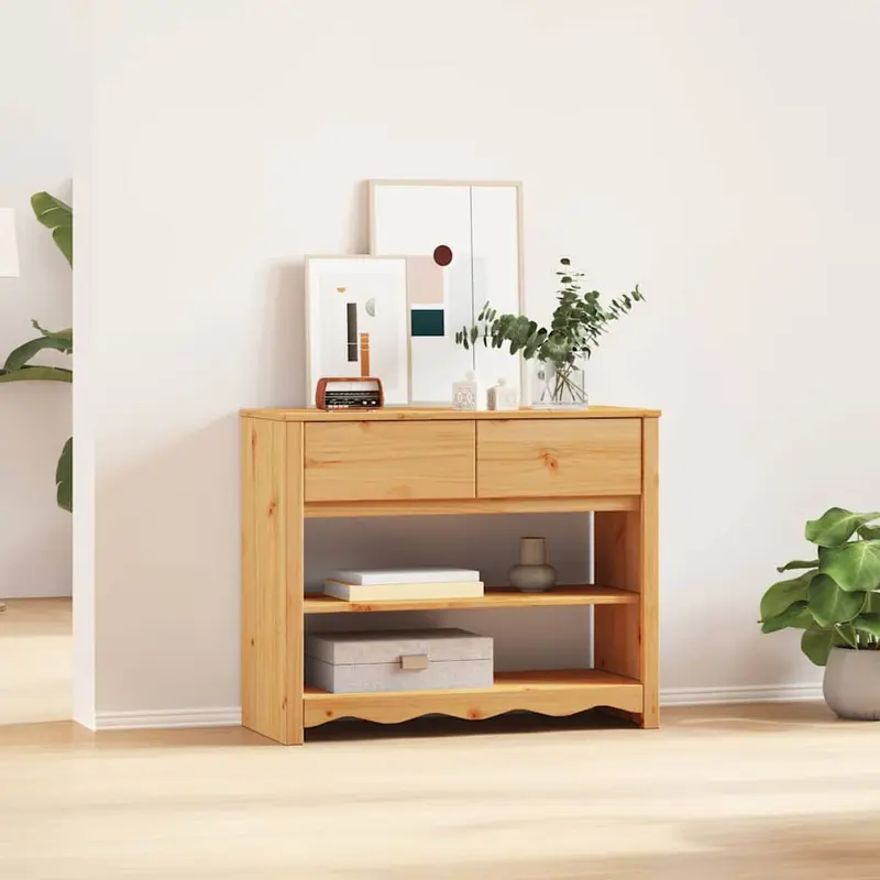 Mesa Consola con cajón Drammen Roble 89,5 x 37 x 73 cm