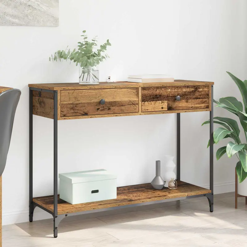 Mesa Consola con cajón Madera Vieja 100 x 34,5 x 75 cm