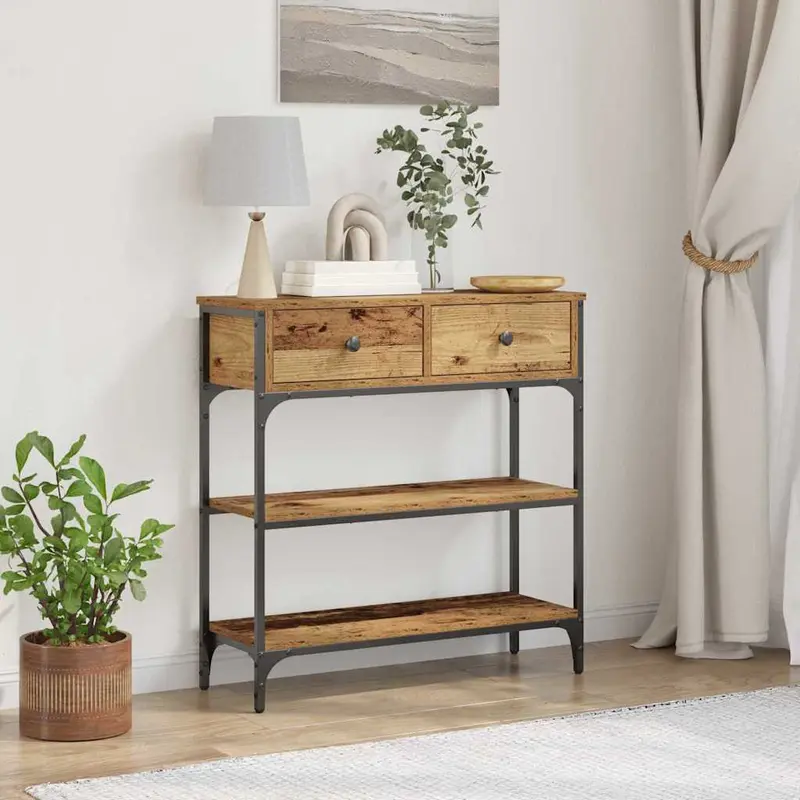 Mesa Consola con cajón Madera vieja 72.5 x 25 x 75 cm