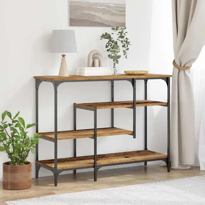 Mesa Consola con estante Madera vieja 100 x 35 x 75 cm