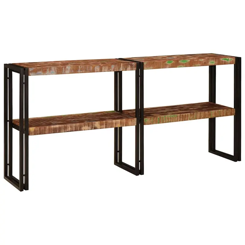 Mesa Consola con estante Multicolor Madera sólida recuperada