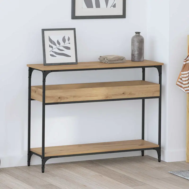 Mesa Consola con estante Roble artisan 100 x 29 x 75 cm
