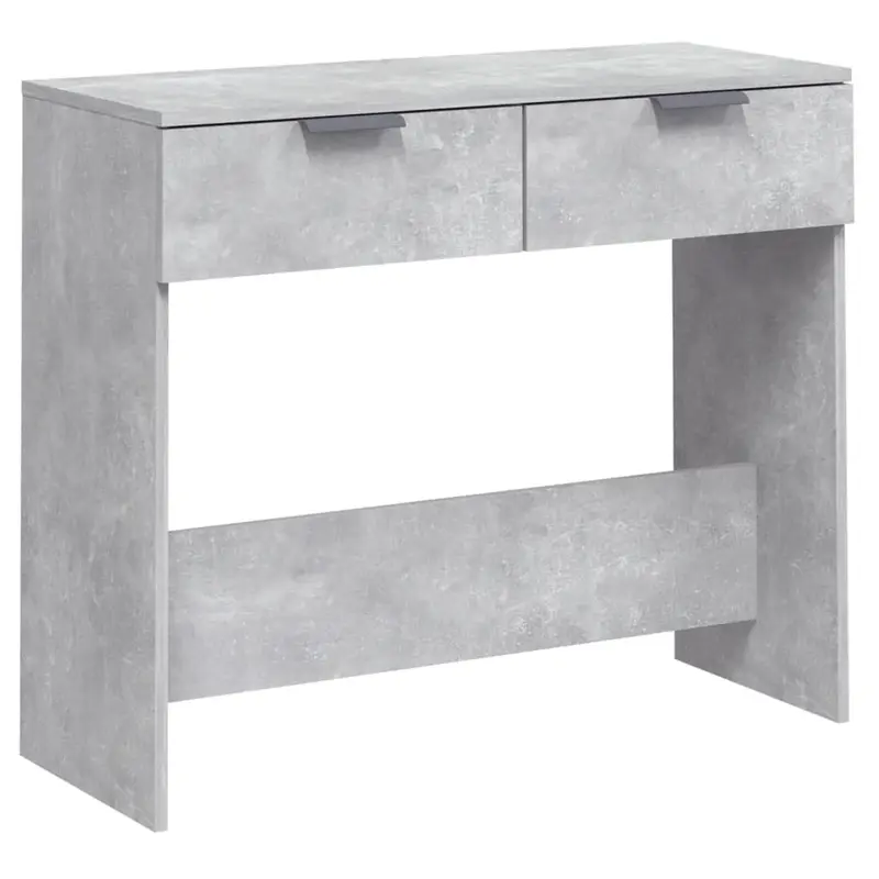 Mesa consola de madera contrachapada gris hormigón 90x36x75 cm