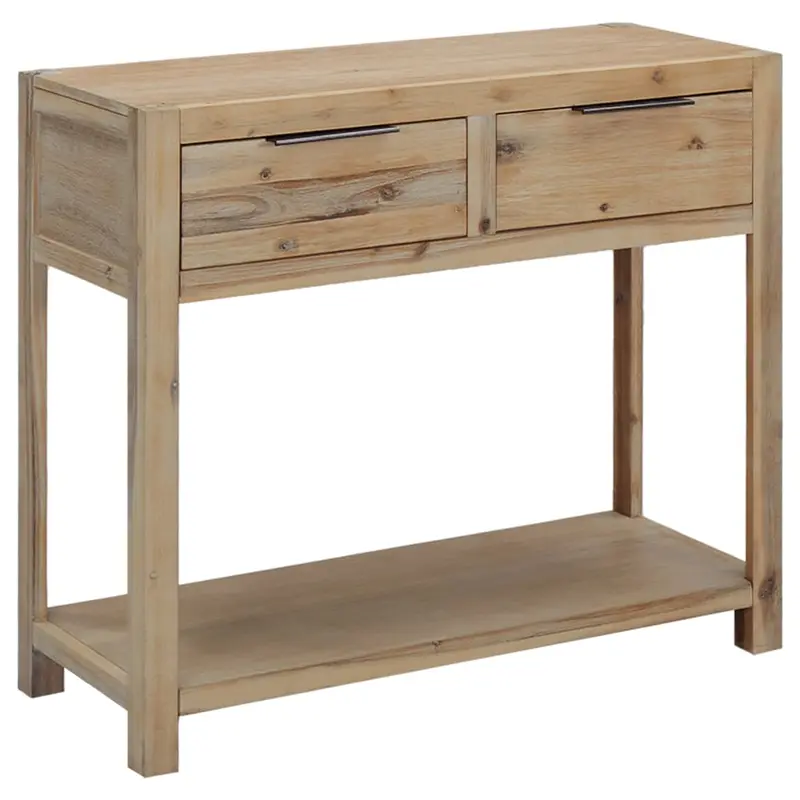 Mesa consola de madera maciza de acacia 82x33x73 cm