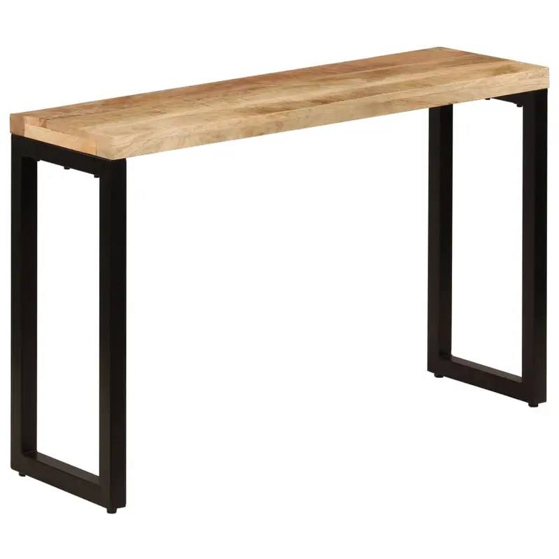 Mesa consola madera maciza de mango y acero 120x35x76 cm
