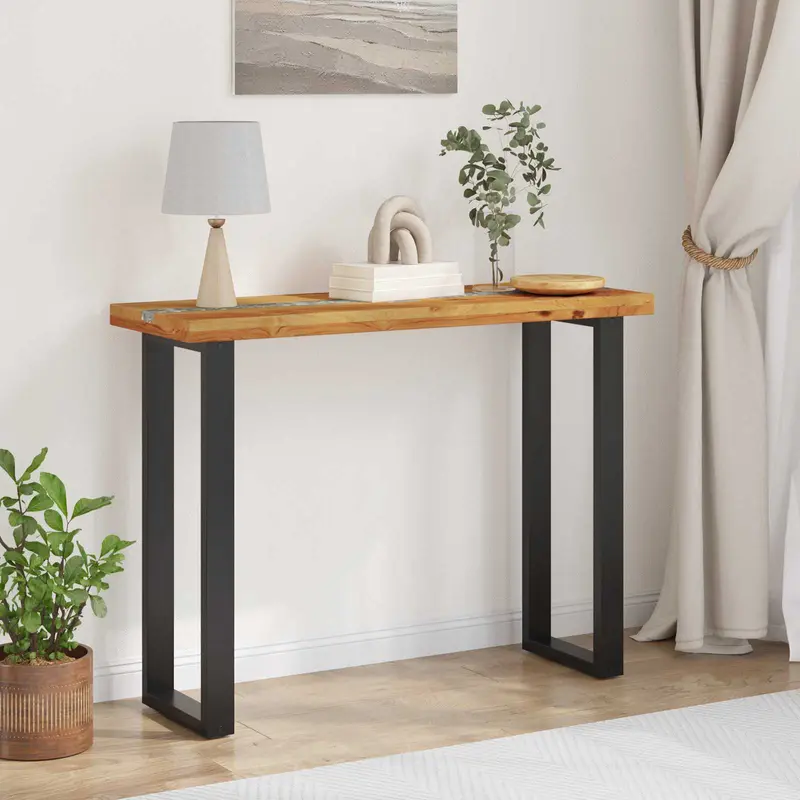Mesa Consola Marrón 100 x 35 x 75 cm Madera de teca maciza