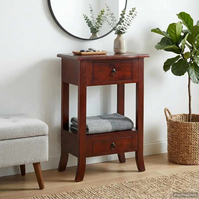Mesa Consola Marrón 50 x 29,5 x 76 cm Madera de Caoba Sólida