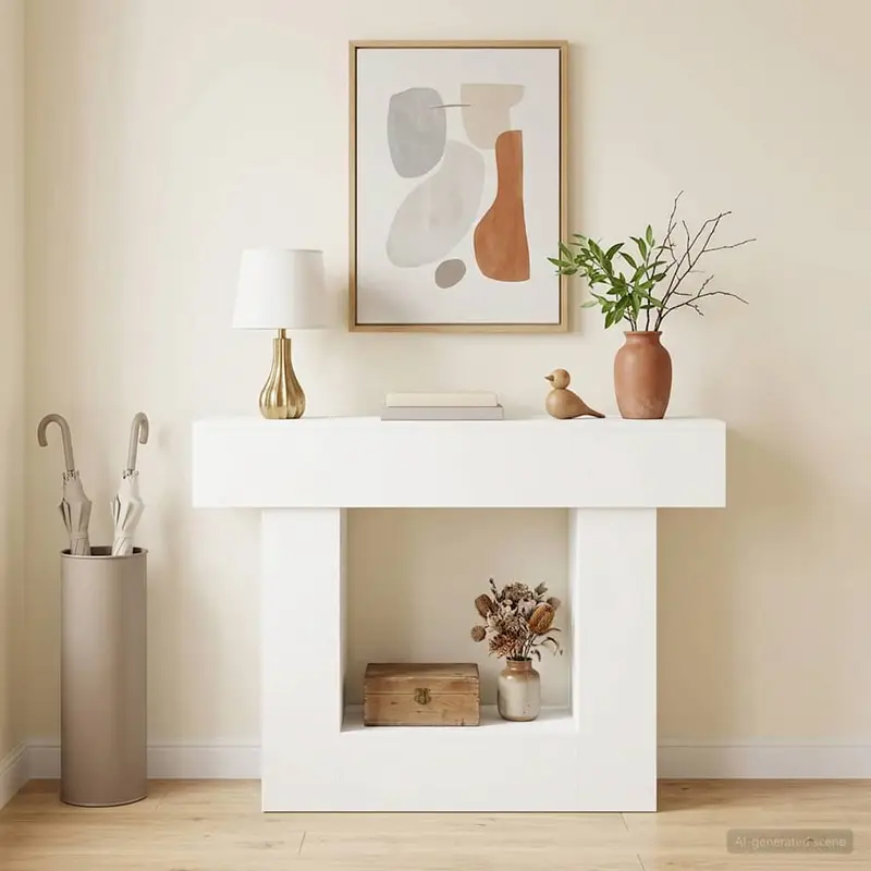 Mesa consola moderna con estante 101x30x74 cm