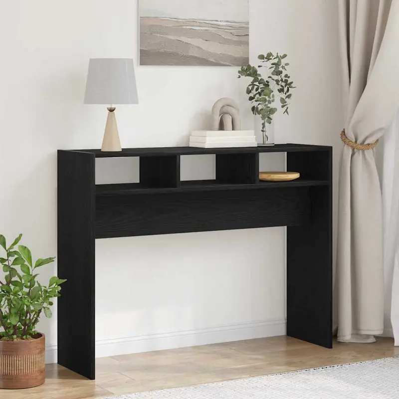 Mesa Consola Roble negro 105 x 30 x 80 cm Madera contrachapada