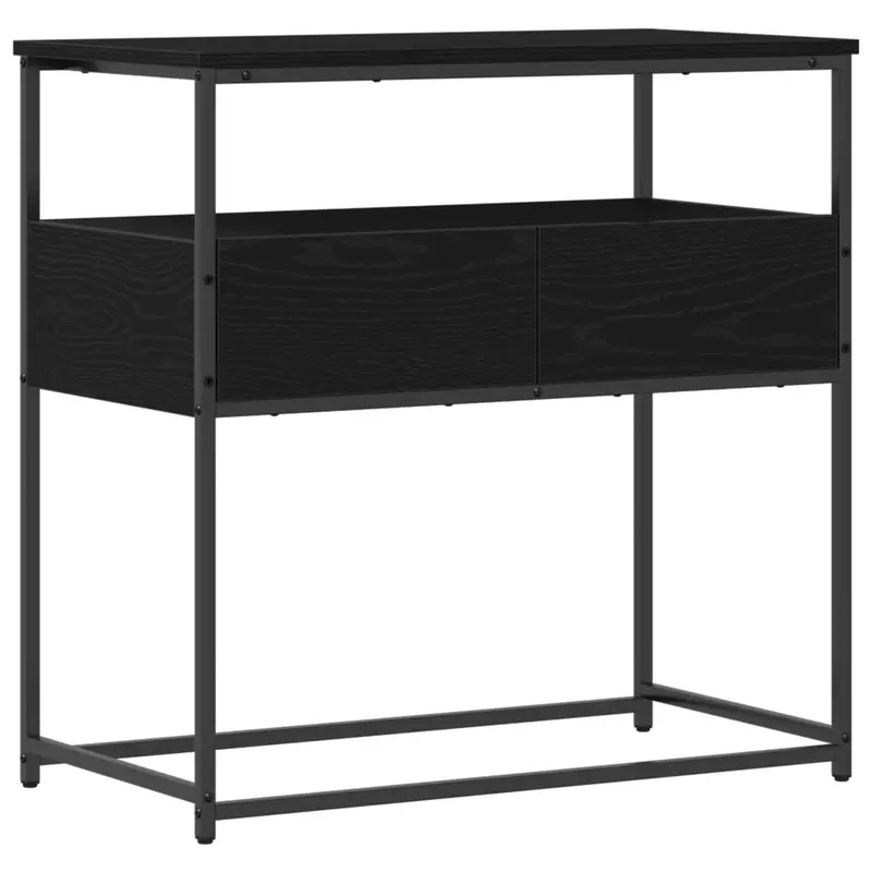 Mesa Consola Roble Negro 75 x 40 x 75 cm Madera de ingeniería