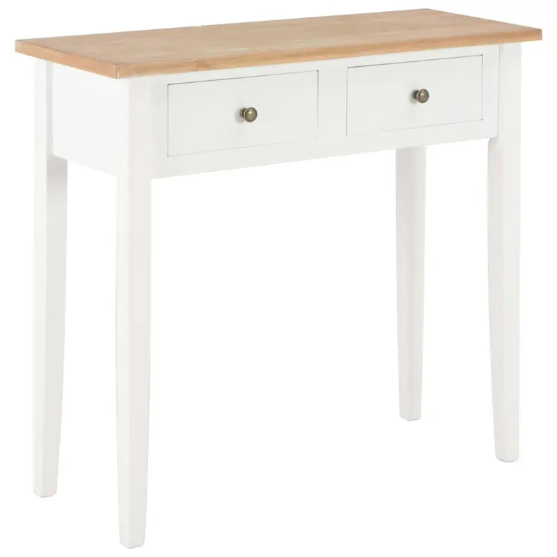 Mesa consola tocador de madera blanca 79x30x74 cm