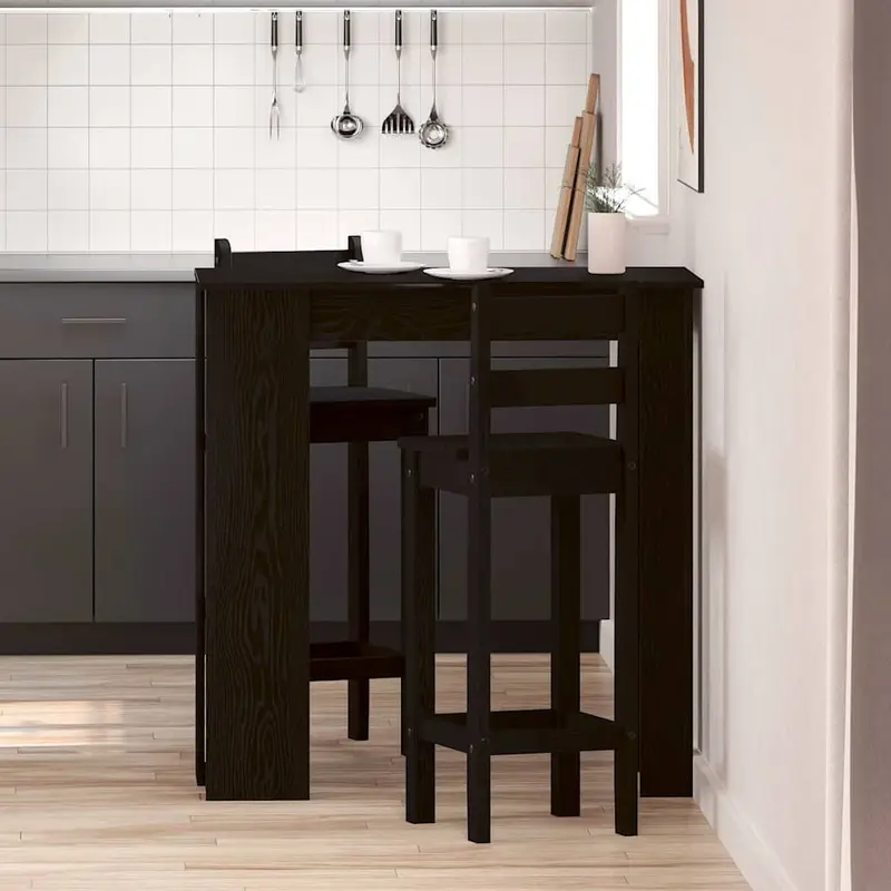Mesa de Bar con estante Roble Negro 102 x 50 x 103,5 cm