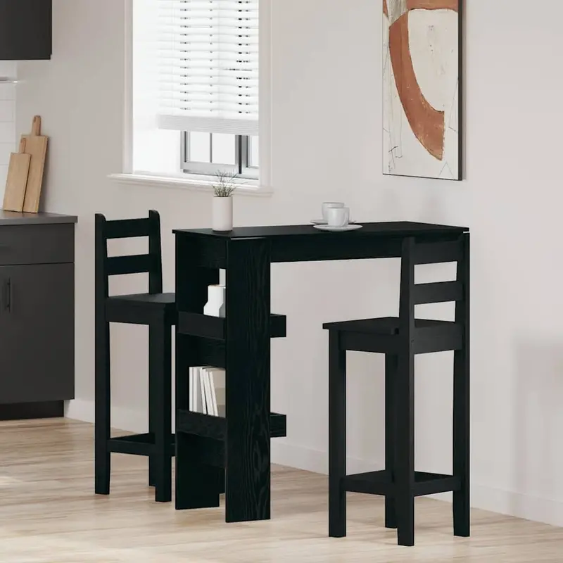 Mesa de Bar de Pared Roble Negro 102 x 45 x 103,5 cm
