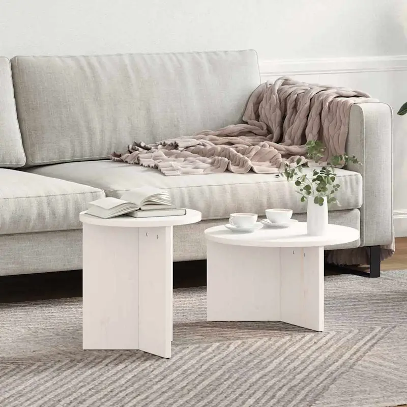 Mesa de Café 2 pcs Madera maciza de Pino